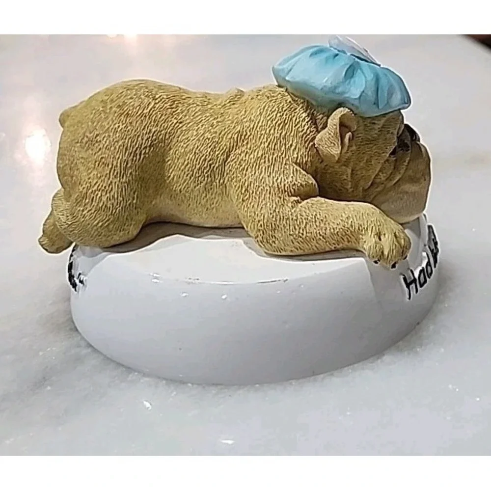 English Bulldog Zelda Hangover anthropomorphic Westland Had Beer Want Milk #4774